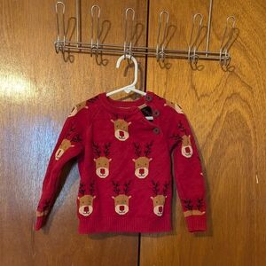 Gymboree 4T Boys Red Reindeer Christmas Holiday Pullover Sweater EUC